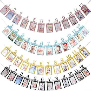 קישוט יום הולדת שנה מסגרת תמונה 12 חודשים