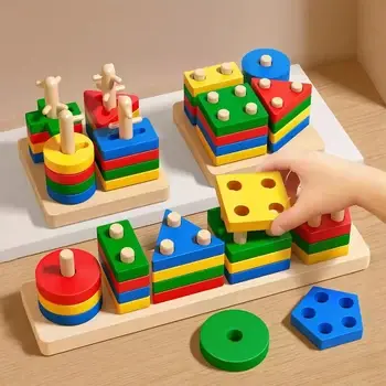 לוח התאמת צורות מעץ
